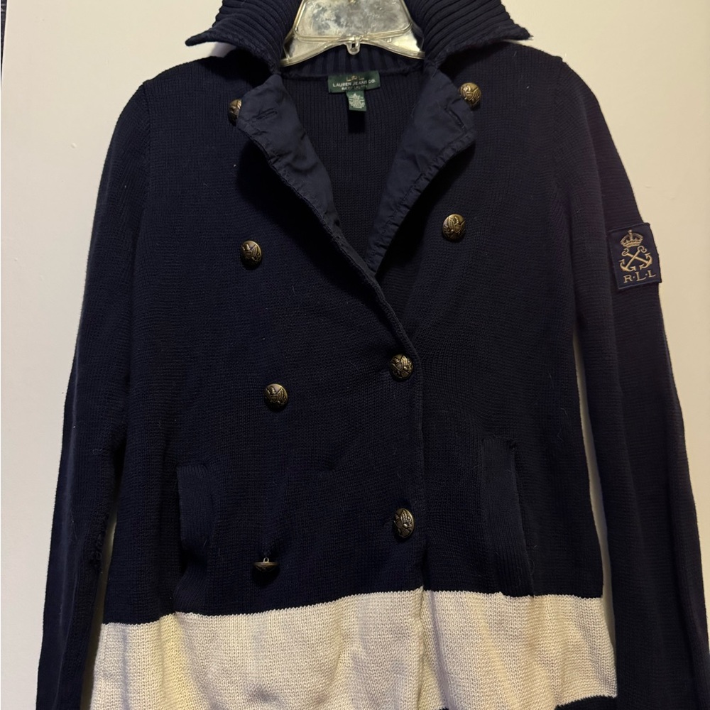 Ralph Lauren Women's Black and Cream Pea Coat